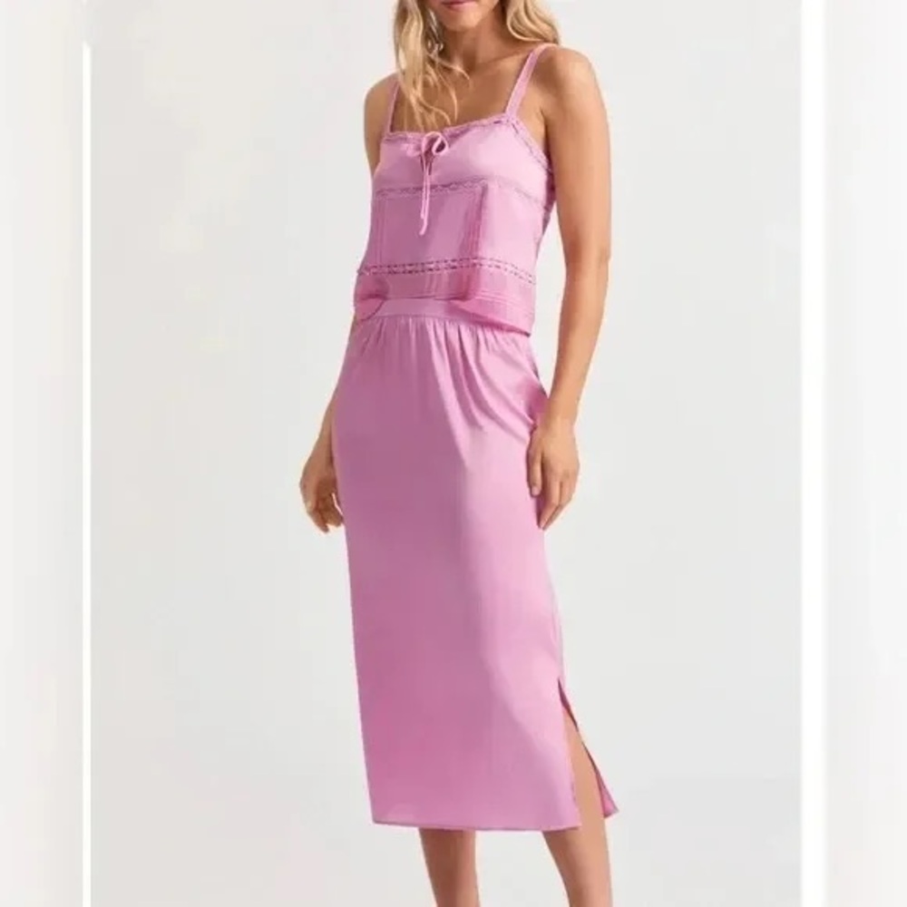 Loveshackfancy Aimee Satin Midi Skirt - image 3